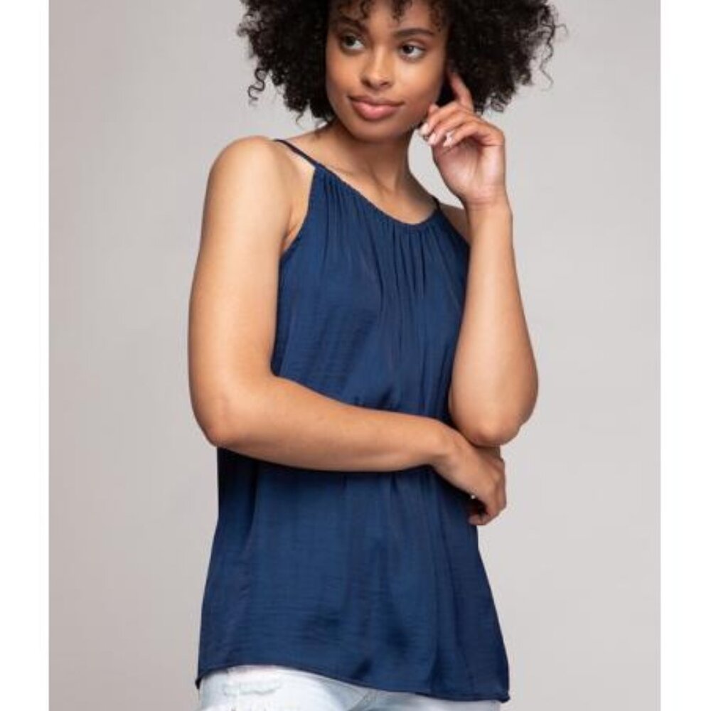 Naked Zebra Drawstring NeckTank Top